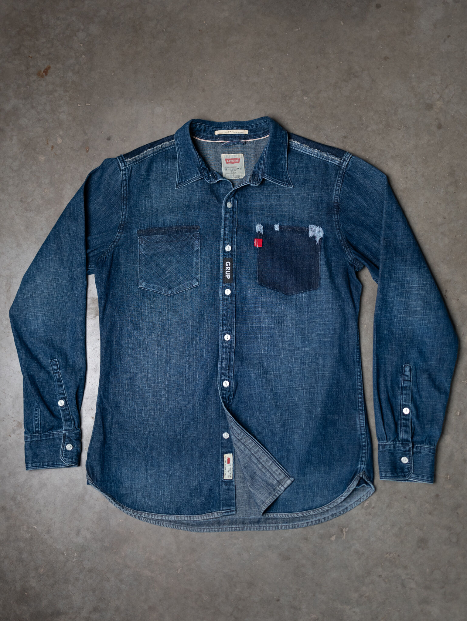 levi's button up denim shirt circa 1990 Image 1