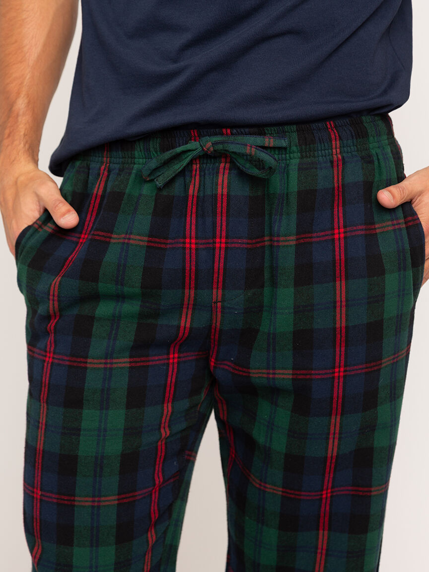 flannel plaid wide leg pant Image 6