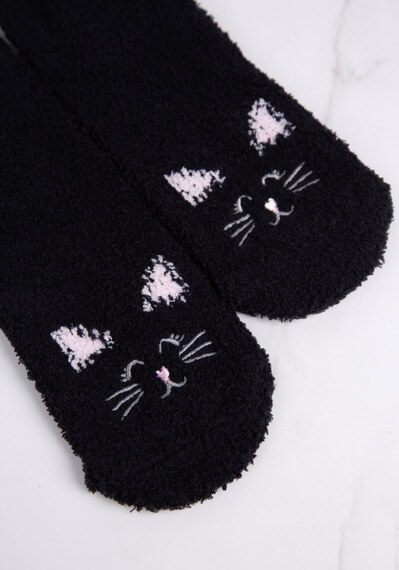 black cat cozy ankle sock Image 3