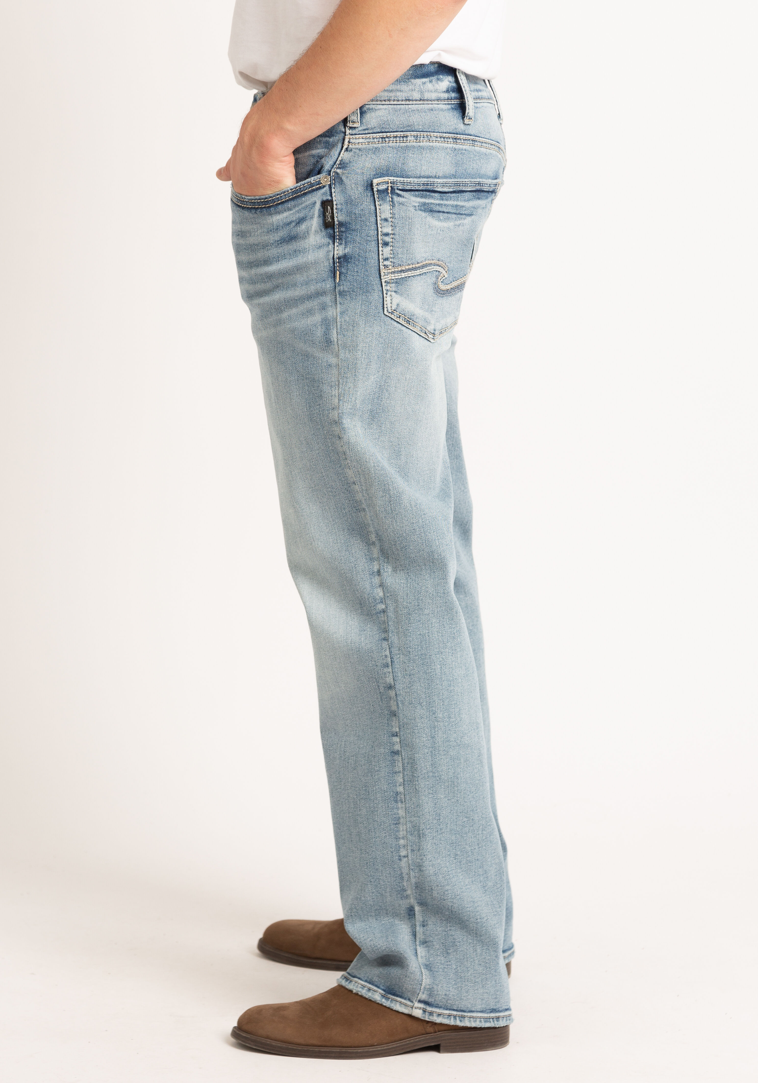 gordie loose fit straight leg jeans SILVER