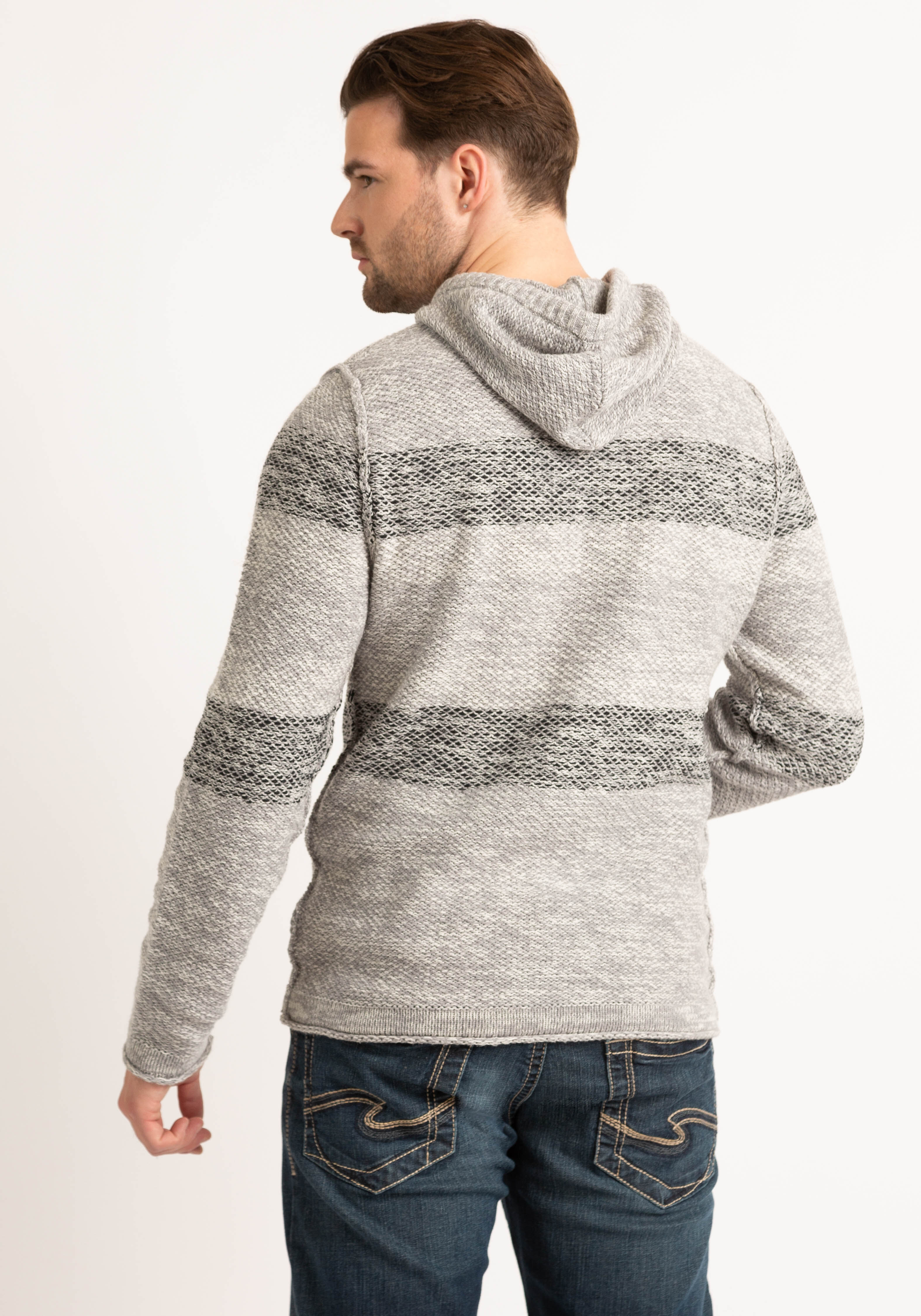 Striped hoodie sweater best sale