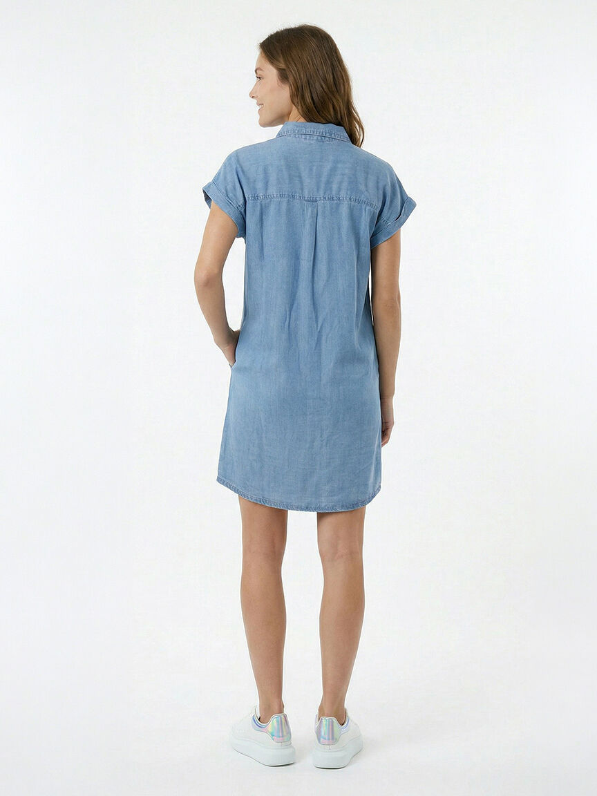 chambray shirt dress