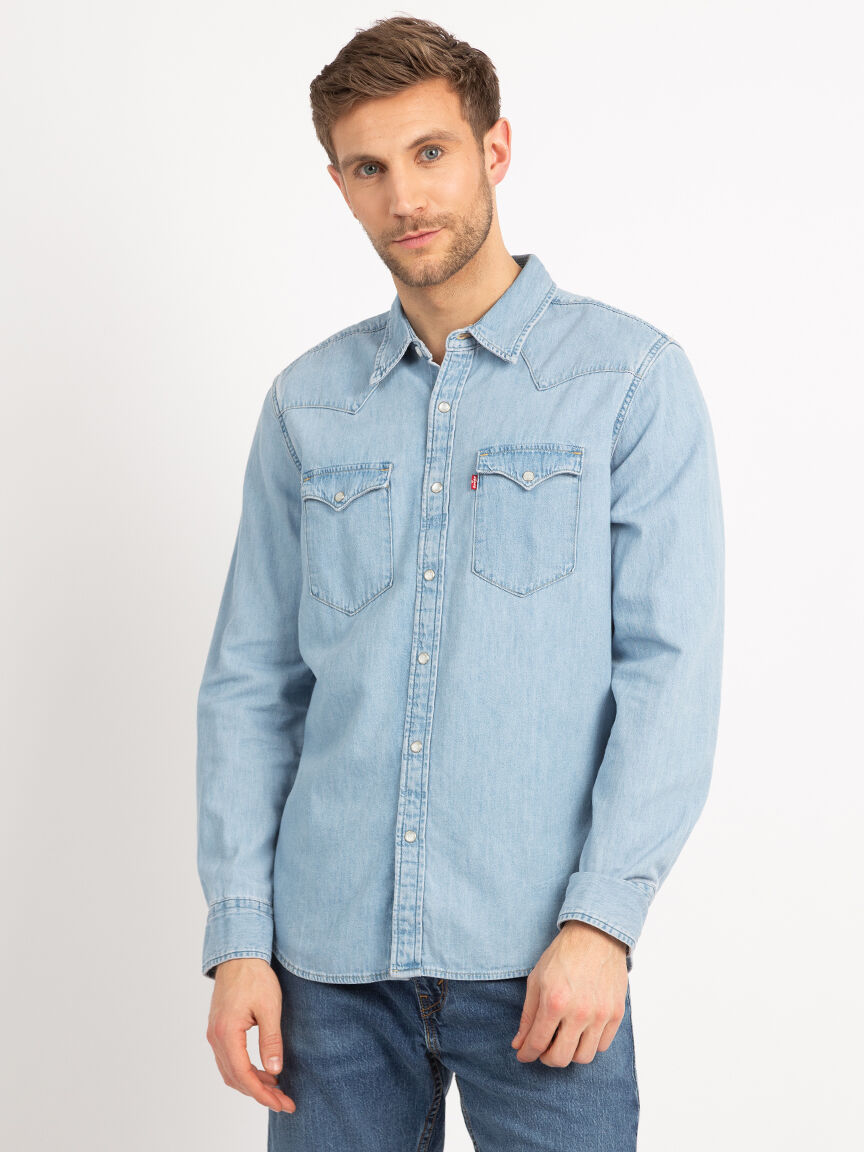 Light blue jean store shirt