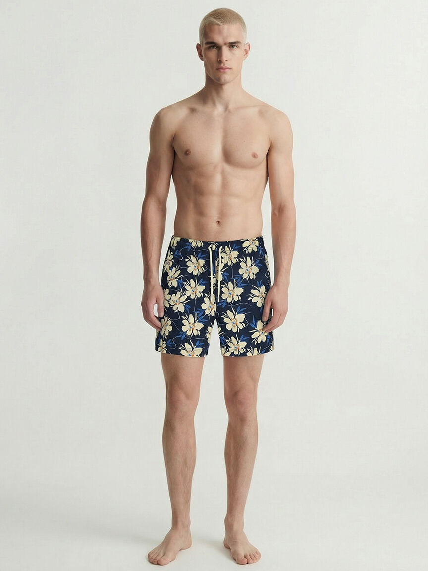 flower seersucker swimshort