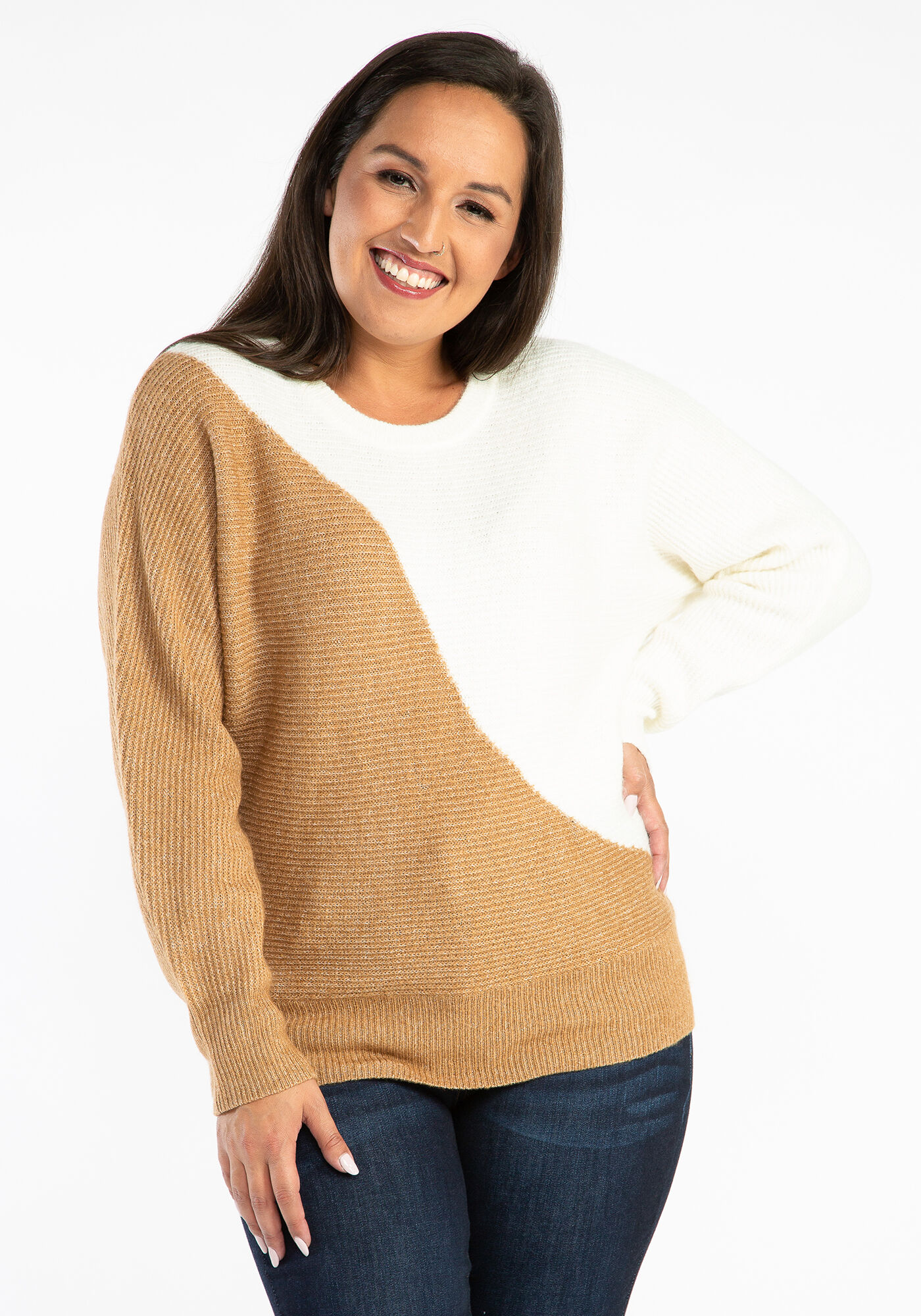 lacey asymmetrical colourblock popover Image 1