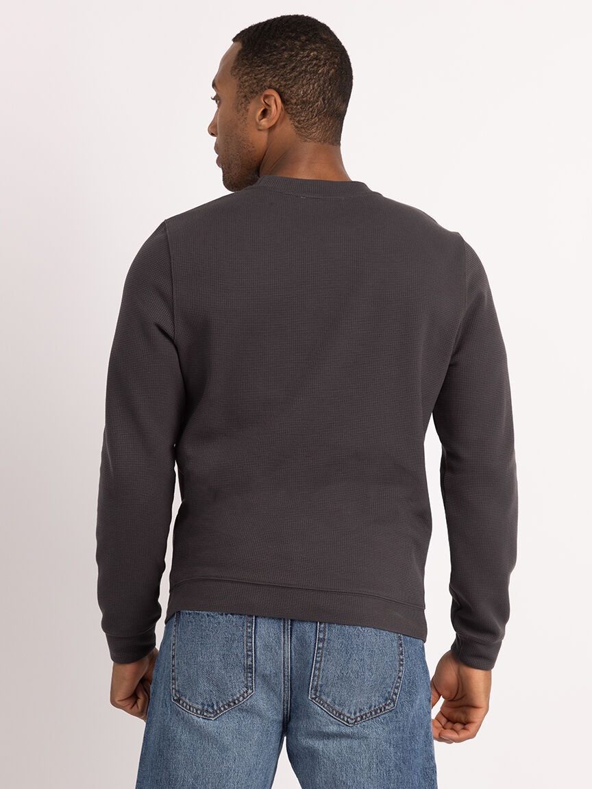 cole waffle knit crewneck sweater Image 3