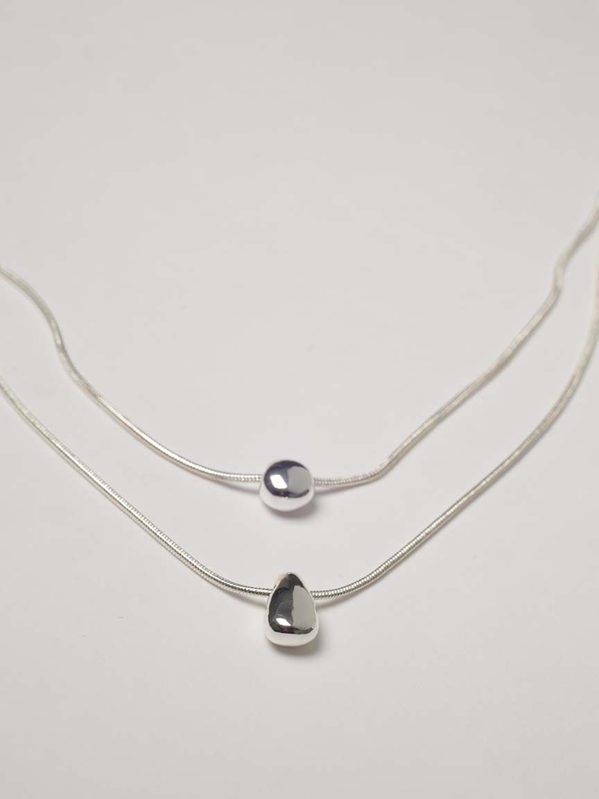 layered silver necklace Image 1