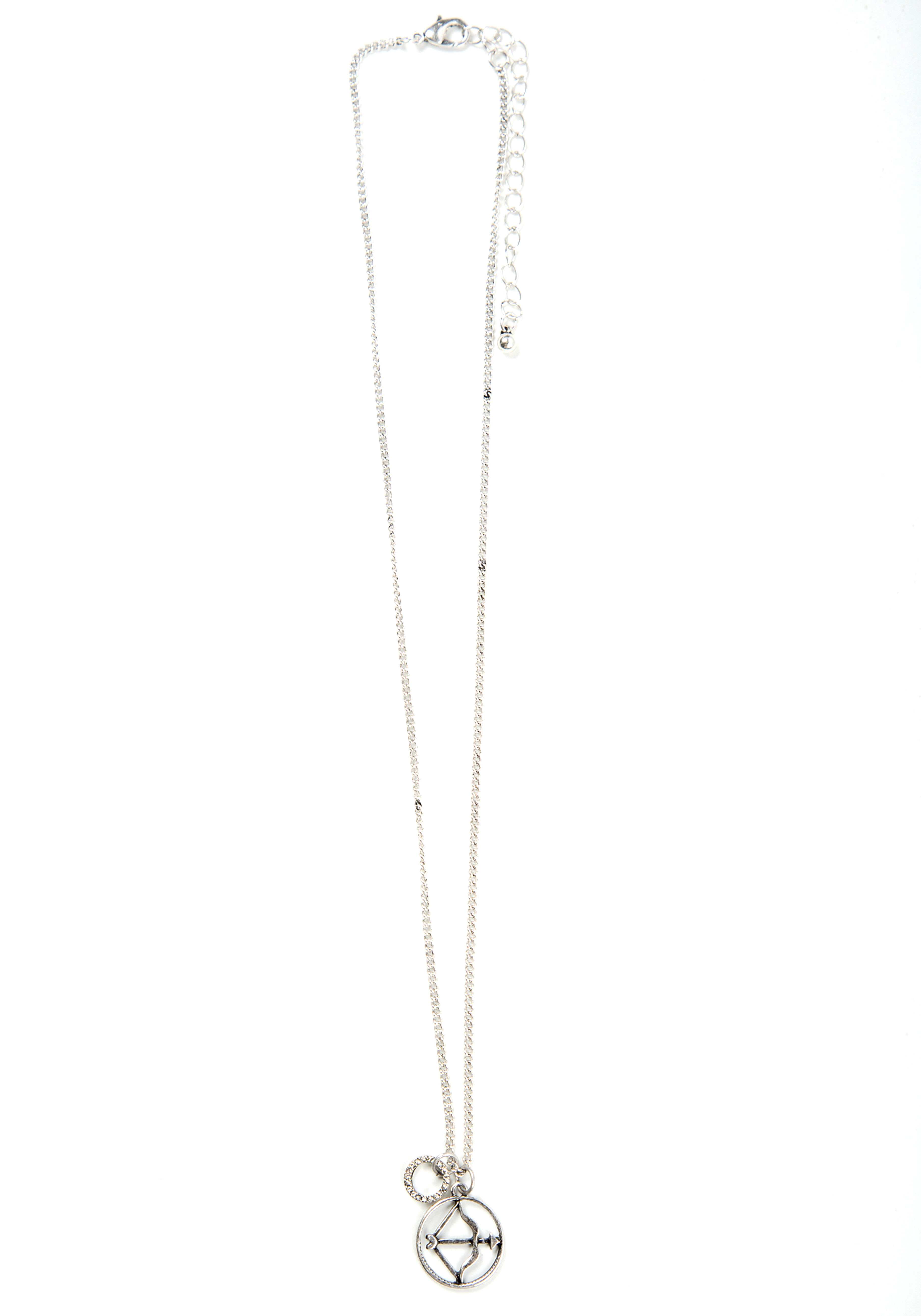 zodiac sign crystal hoop charm necklace - sagittarius Image 1