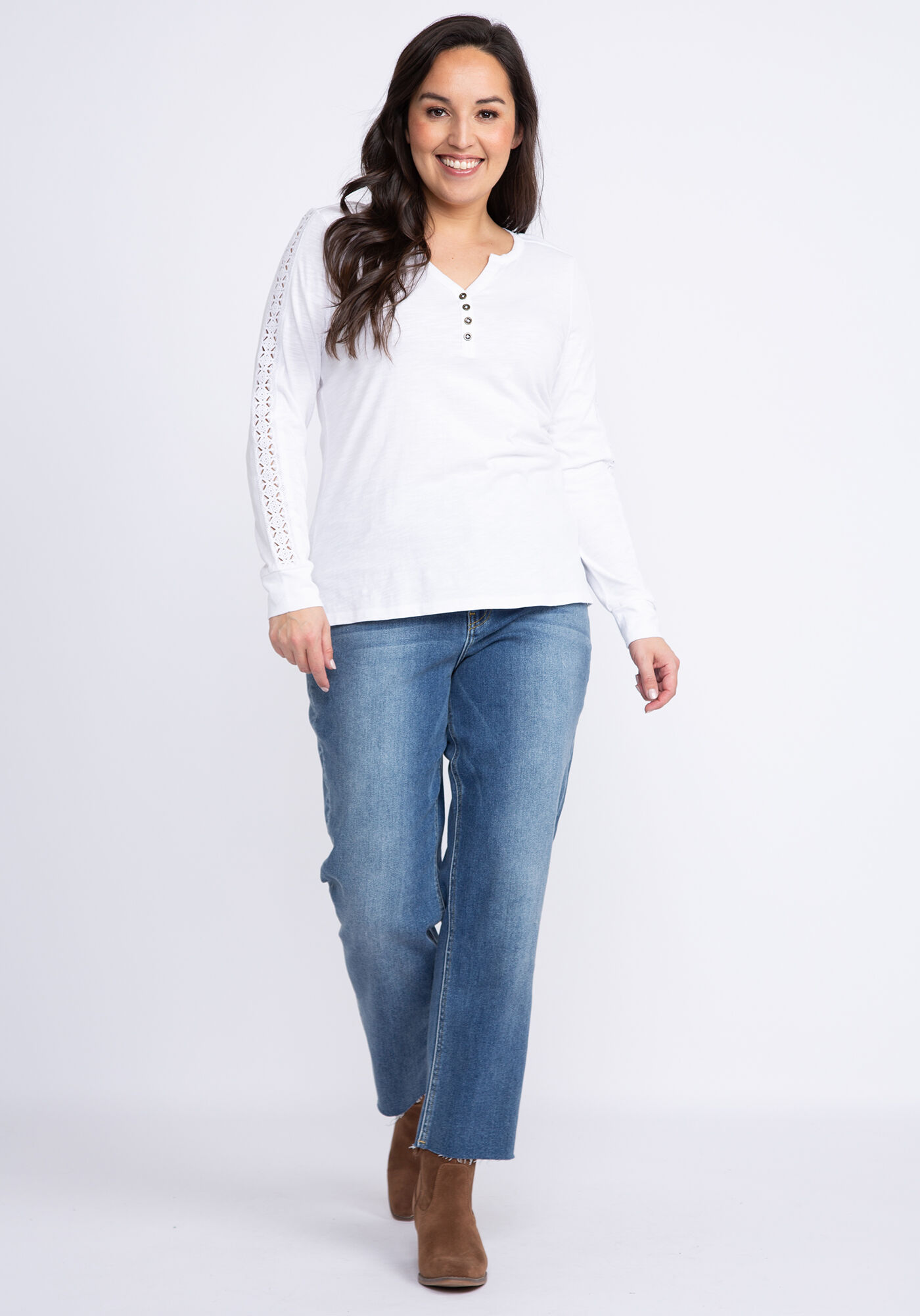 clementine crochet sleeve henley Image 3