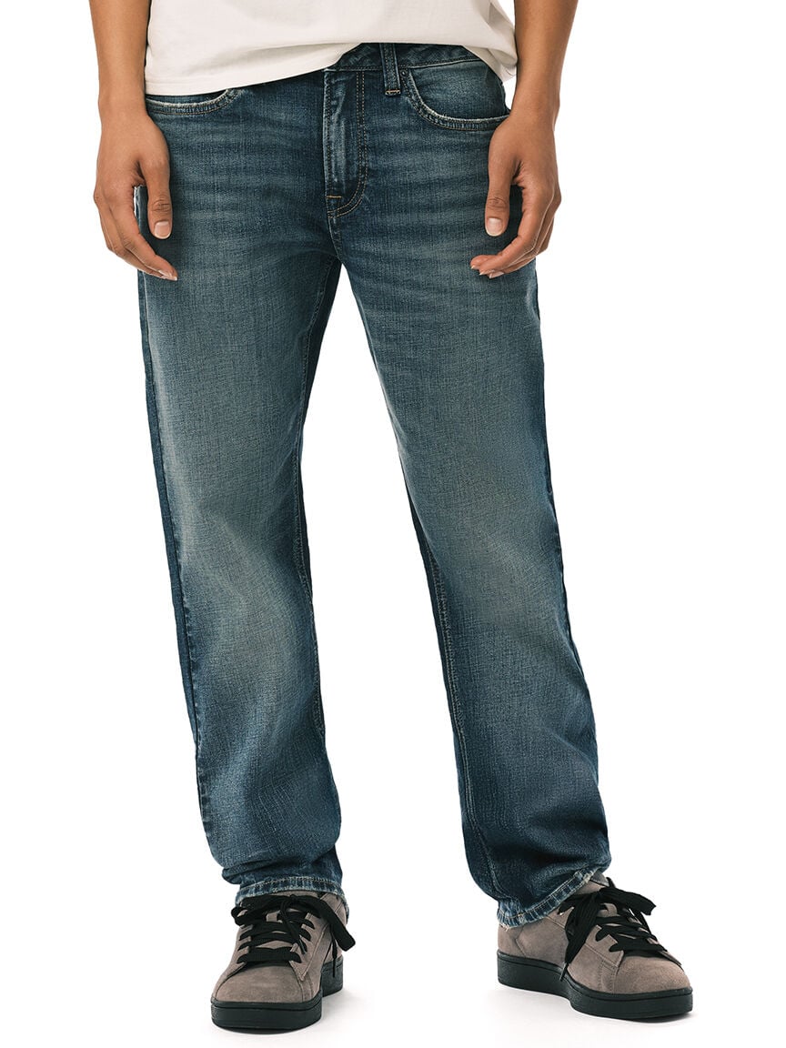 driven relaxed straight jeans indigo wash