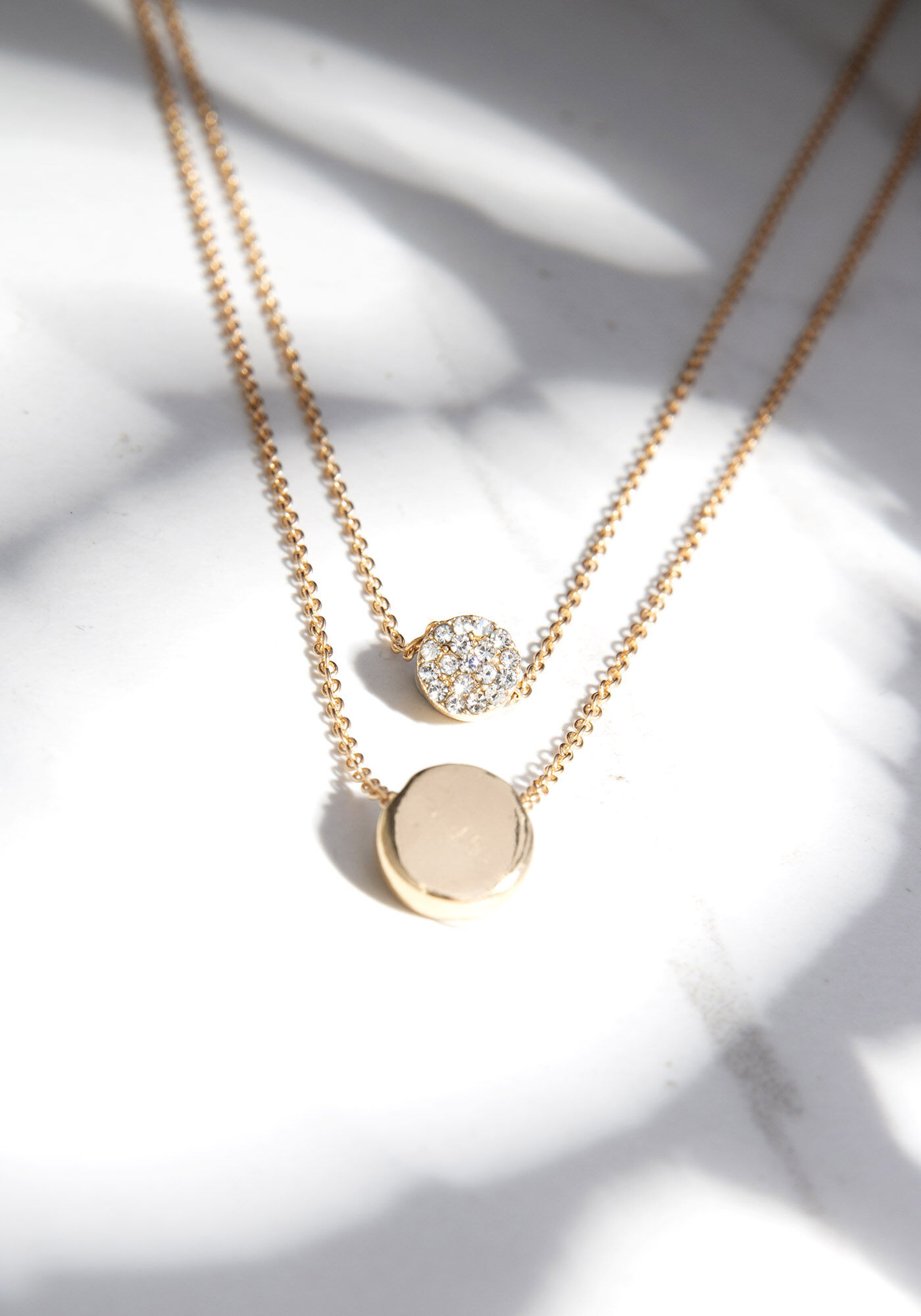 double strand thin gold chain necklace