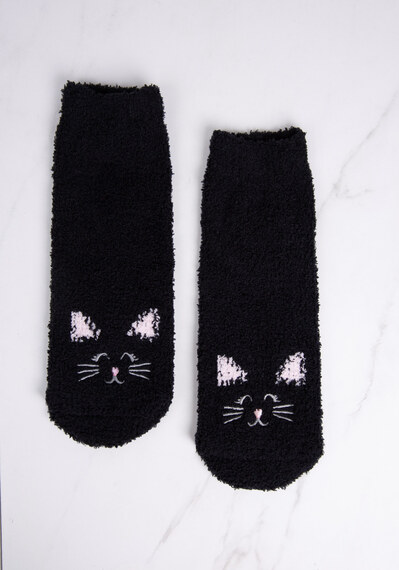 black cat cozy ankle sock Image 2