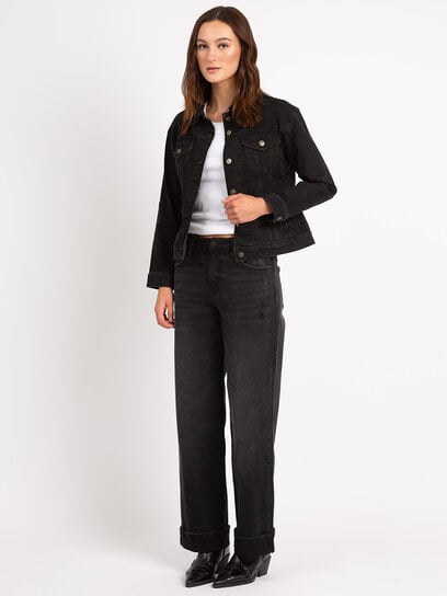 nimes black classic jean jacket nimes black classic jean jacket