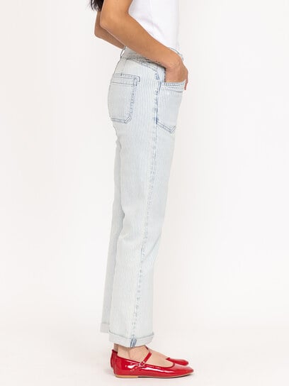 hickory stripe cropped jean light authentic hickory stripe cropped jean light authentic