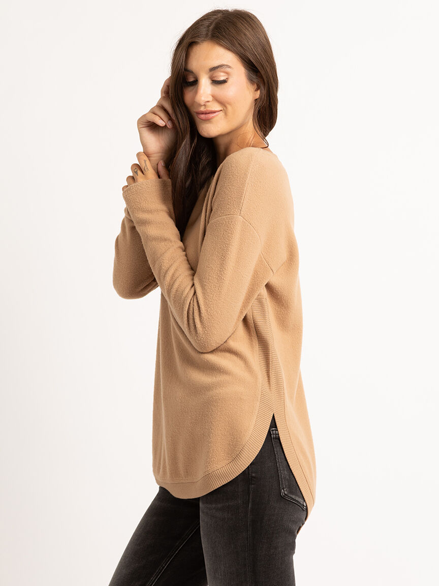 Triple wide scoop neck sweater hot sale