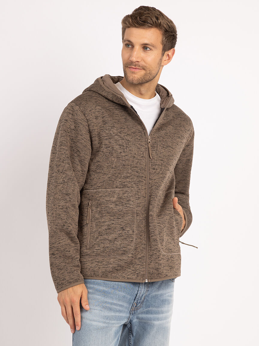 Bootlegger Dillon Fur Lined Hoodie Size M Walnut Mix Colour