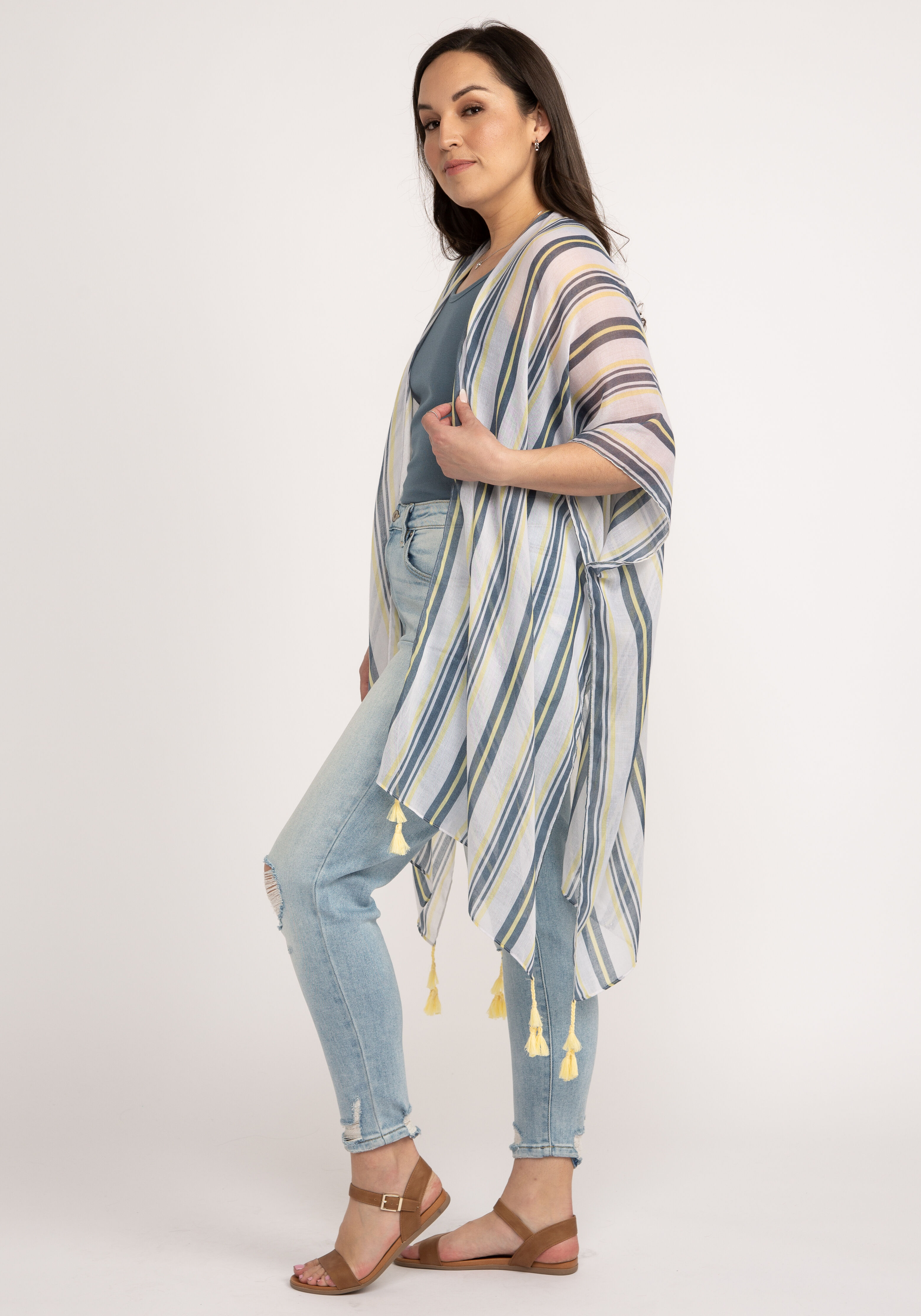 stripes wrap w tassels Image 3