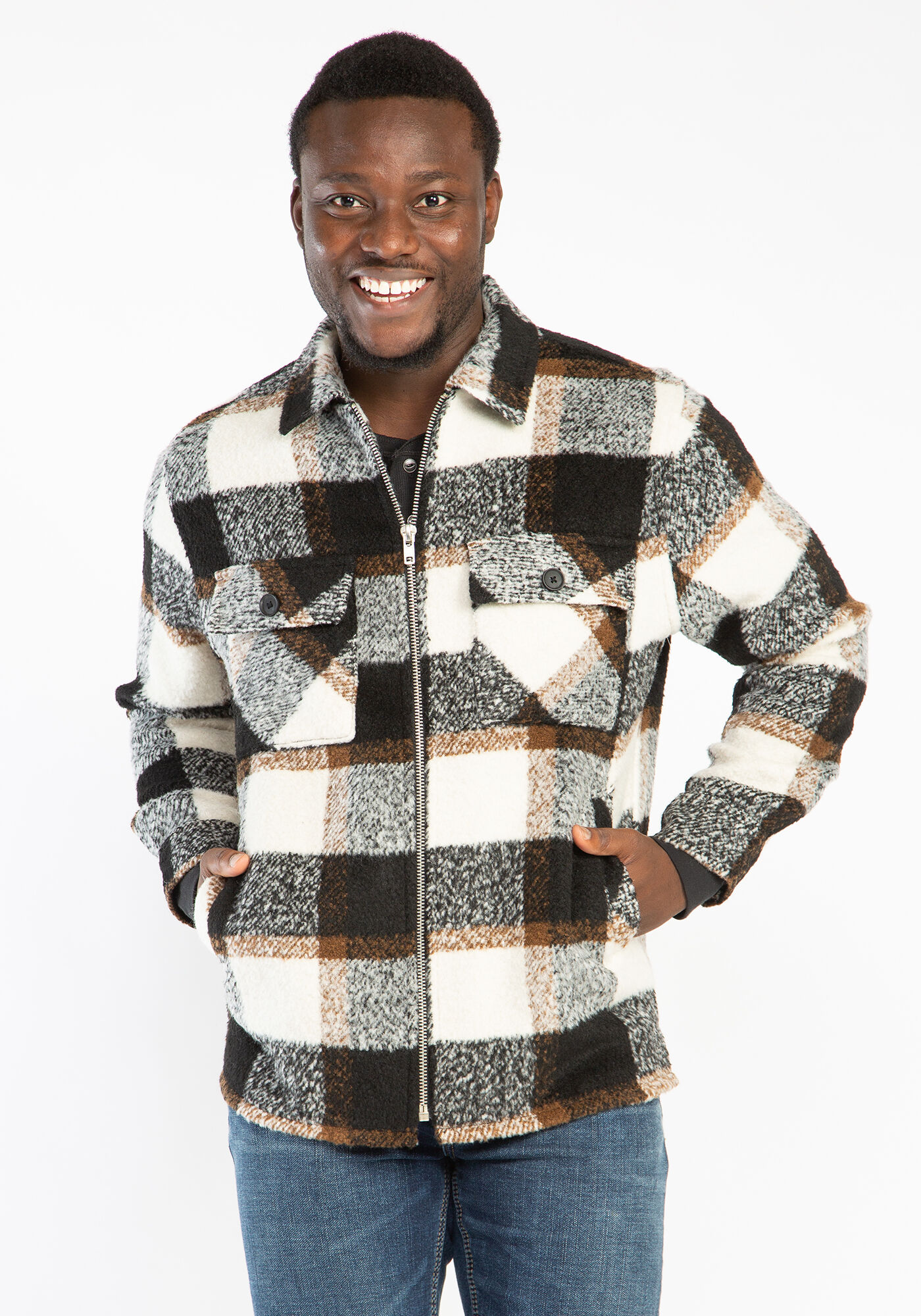 plaid shirt jacket Image 1