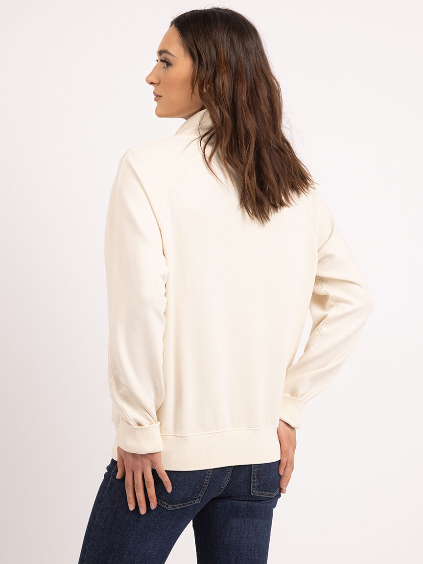 welma mock neck 1/4 zip sweatshirt