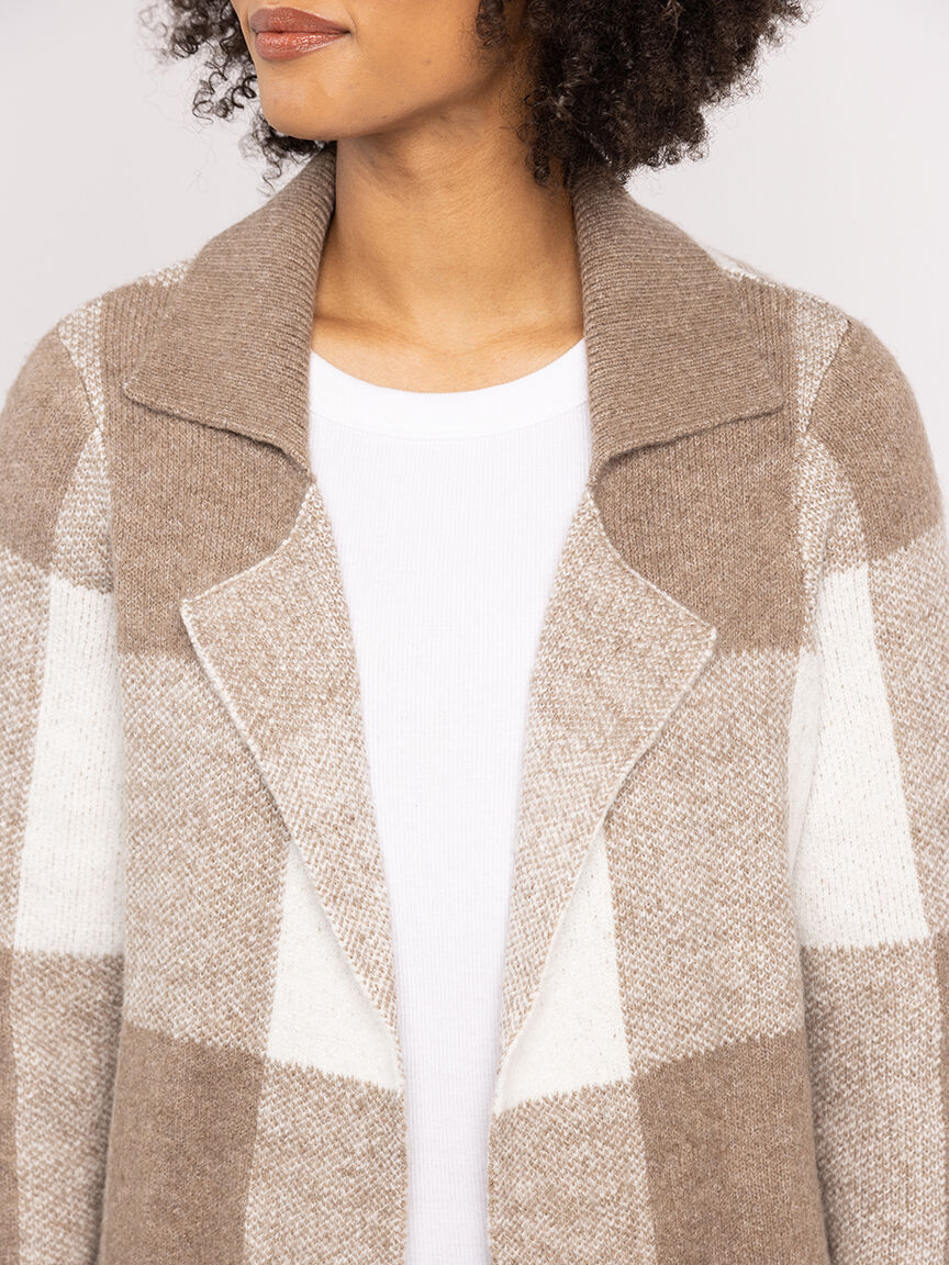 idealla plaid open cardigan Image 4