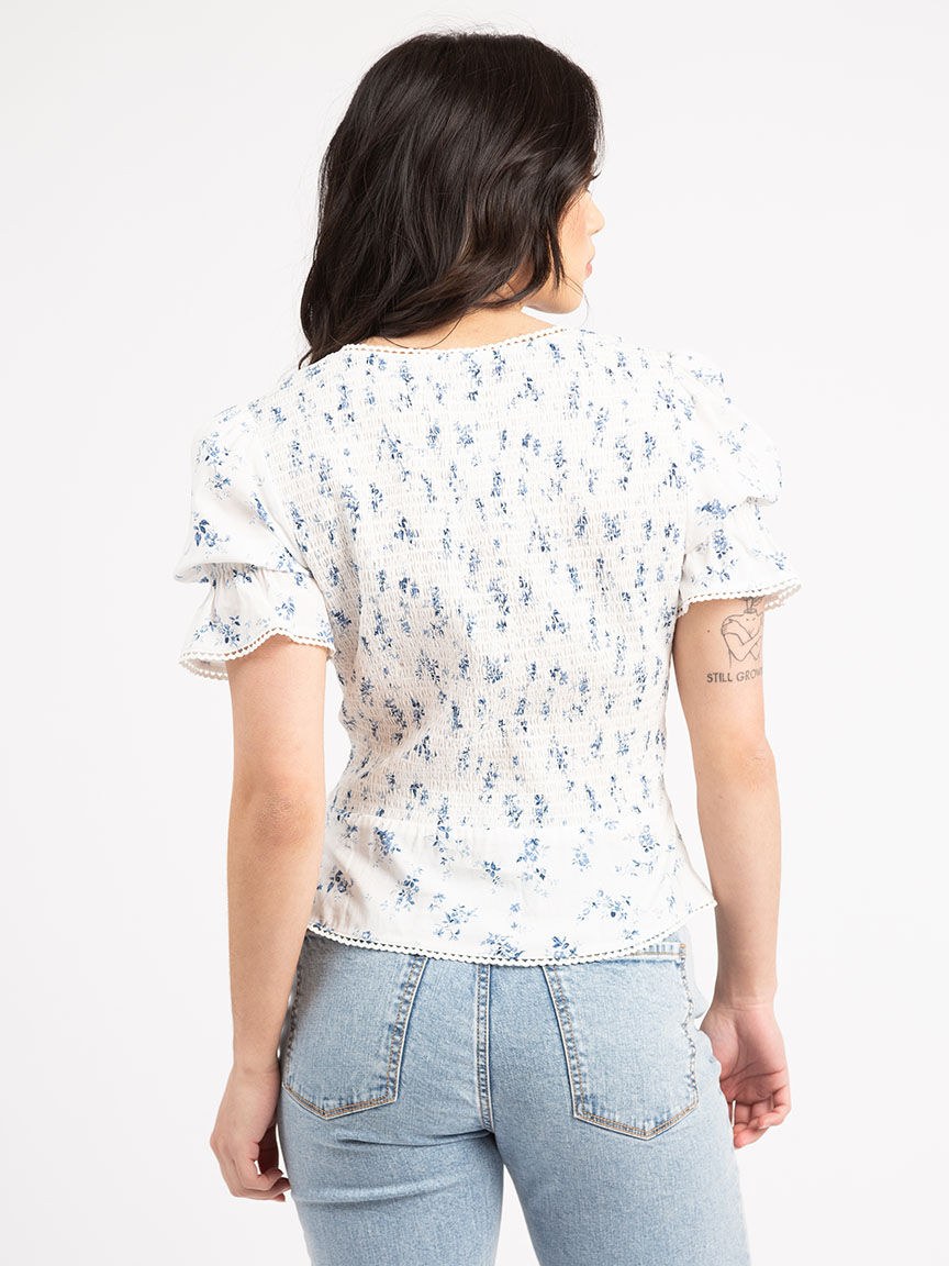 amber puff sleeve peplum top Image 4