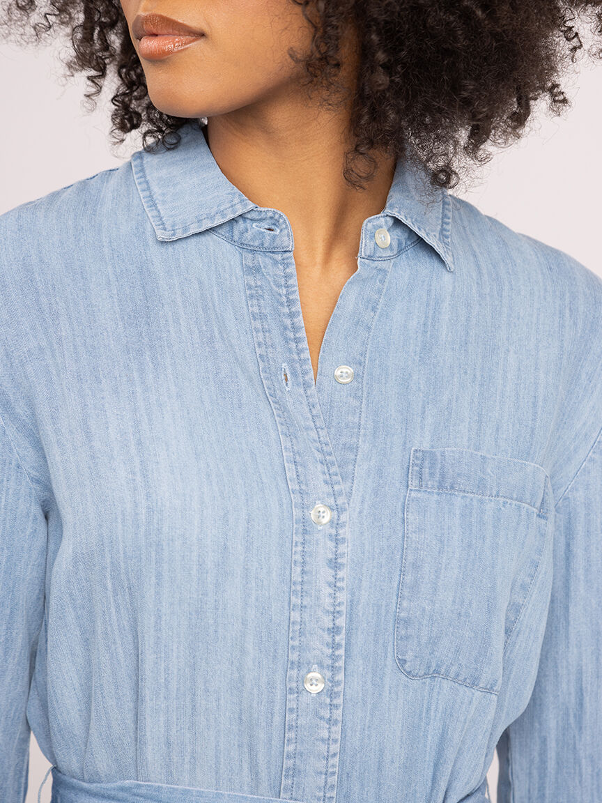 calix chambray midi dress Image 5