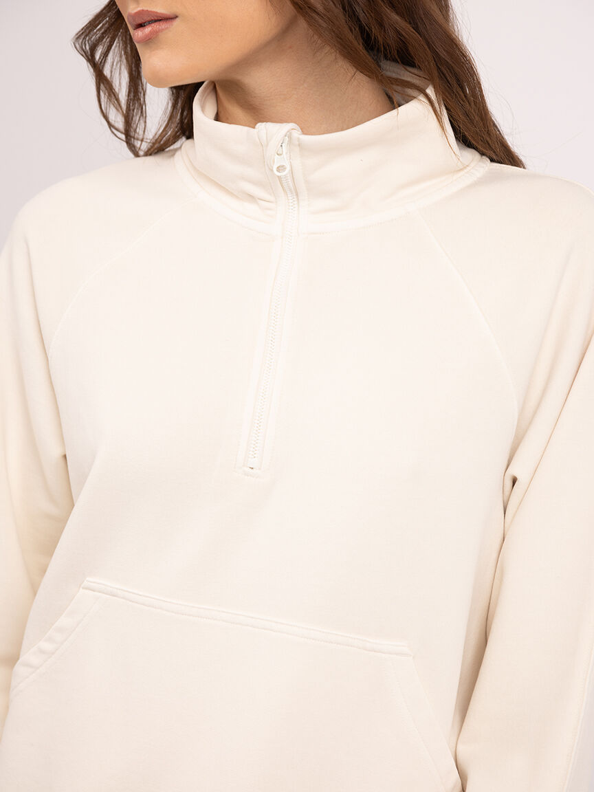 welma mock neck 1/4 zip sweatshirt