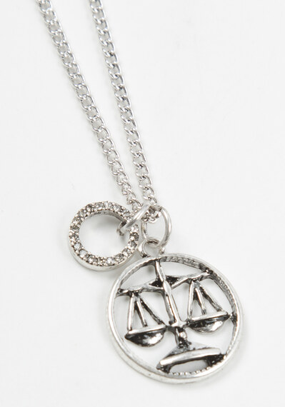 zodiac sign crystal hoop charm necklace - libra Image 2