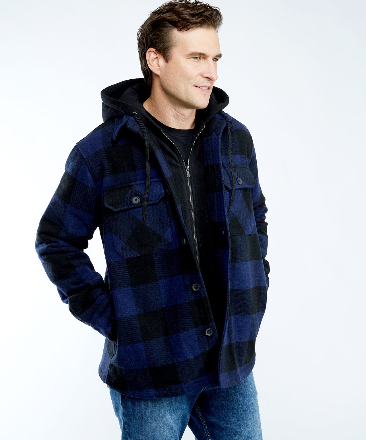  73mw180s - quilted shacket with hood Image 4