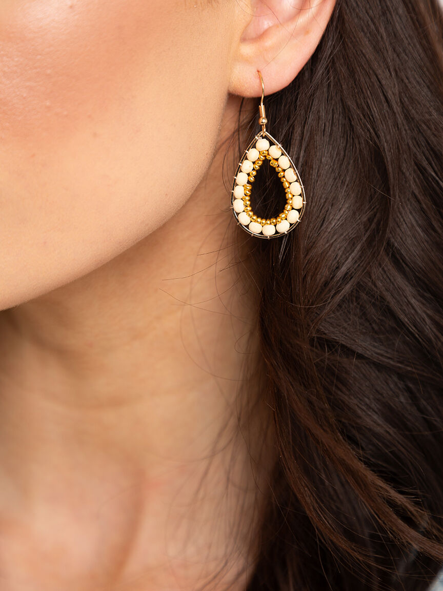 beaded tear drop earrings Image 2