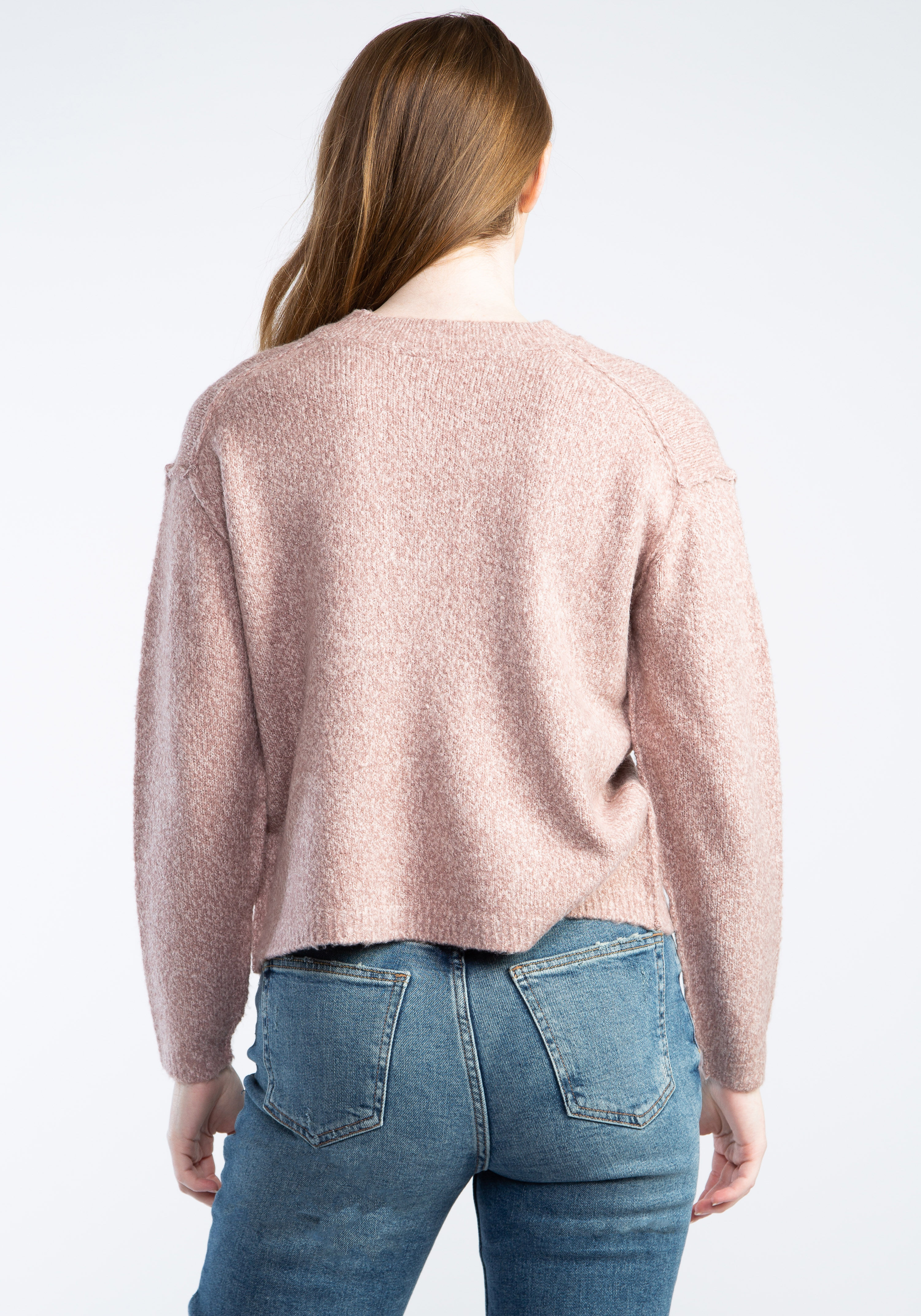 crew neck melange popover sweater Image 2