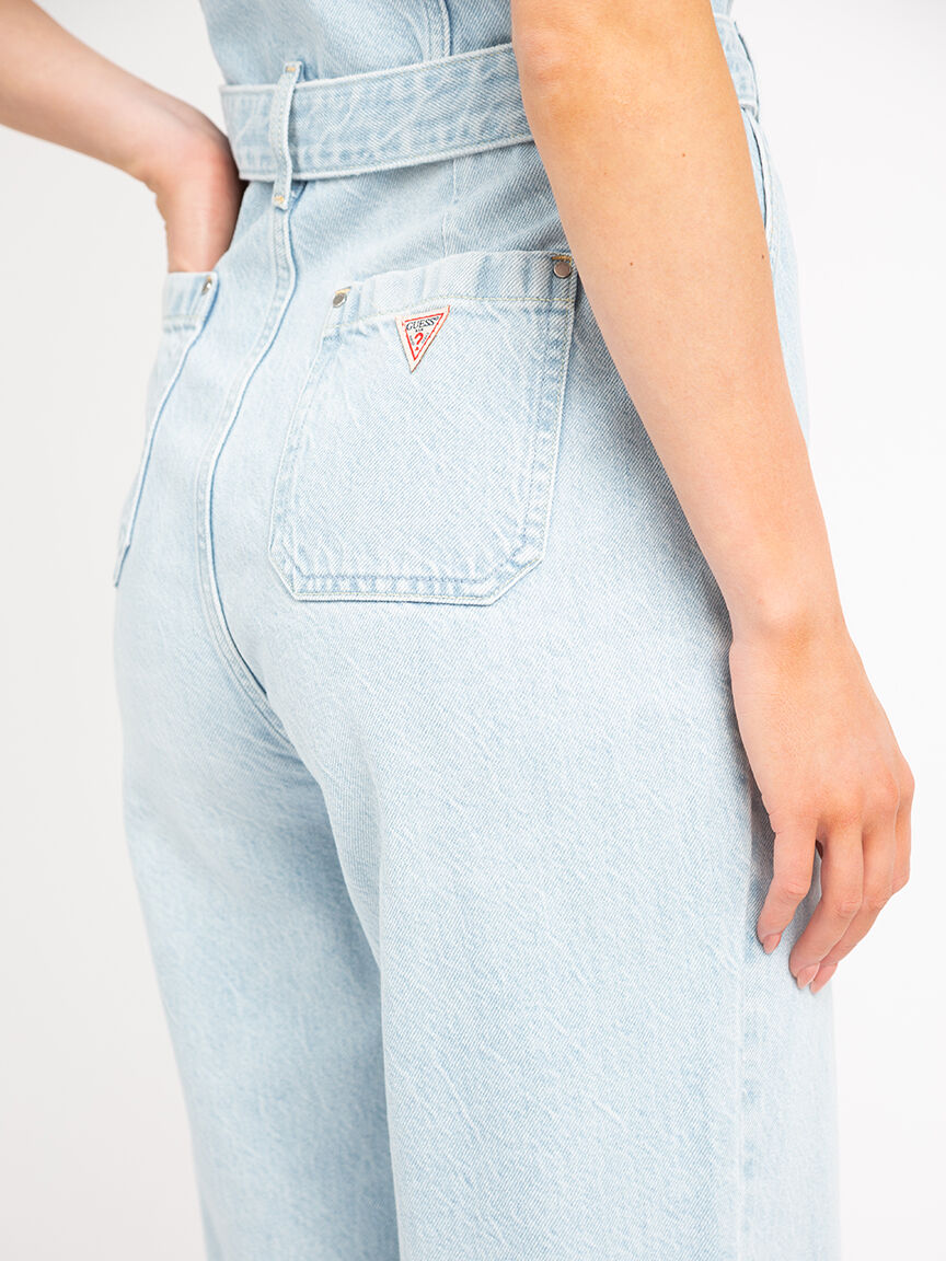 denim jumpsuit 32" inseam Image 6