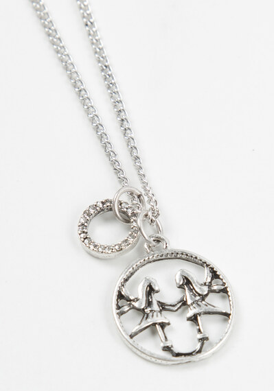 zodiac sign crystal hoop charm necklace - gemini Image 2