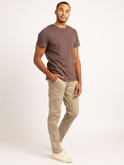 men's slim straight flax cargo pants Image 2