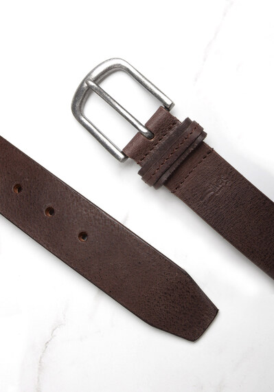 men's leather belt with stitched loop men's leather belt with stitched loop Image 3