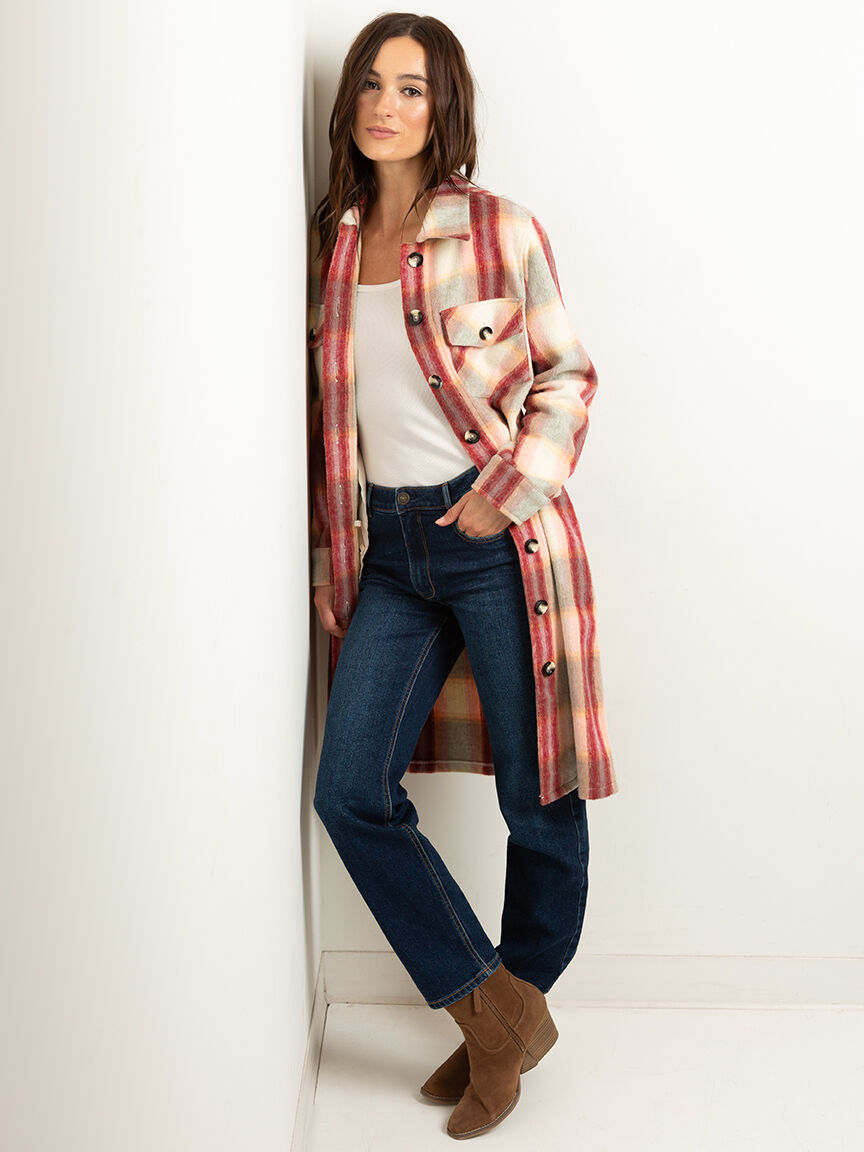gabrielle fall long plaid shacket Image 1