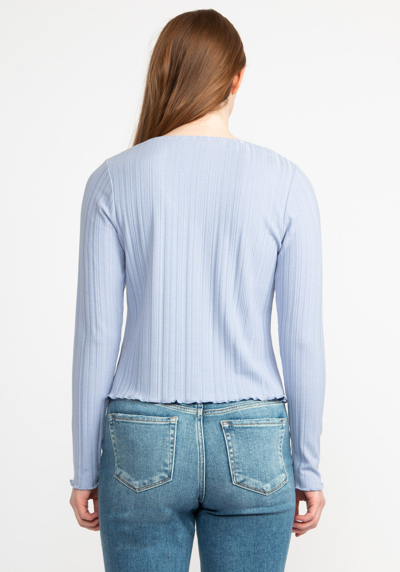 aliyah button front v-neck long sleeve tee Image 2