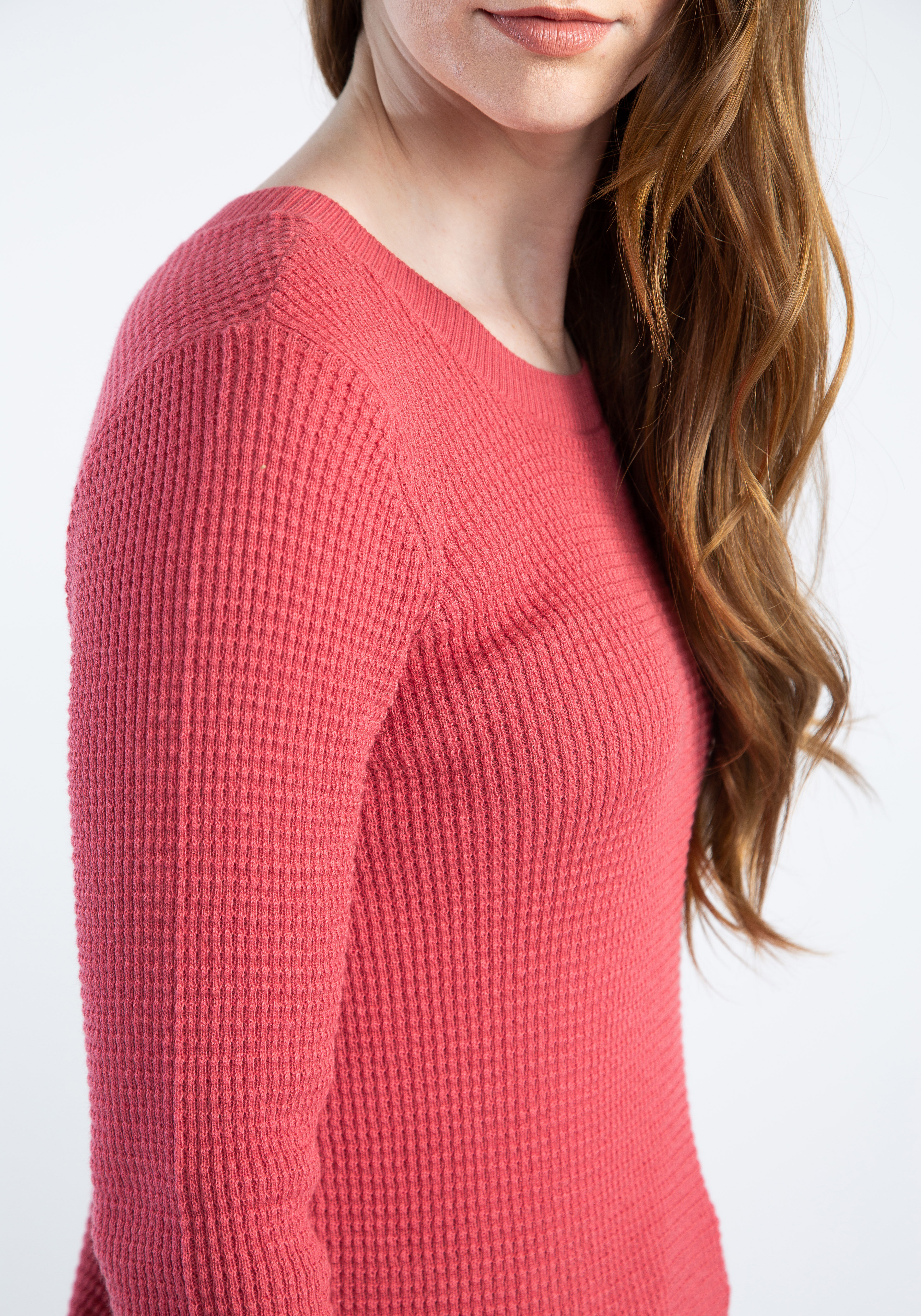 maria waffle crew neck sweater Image 4