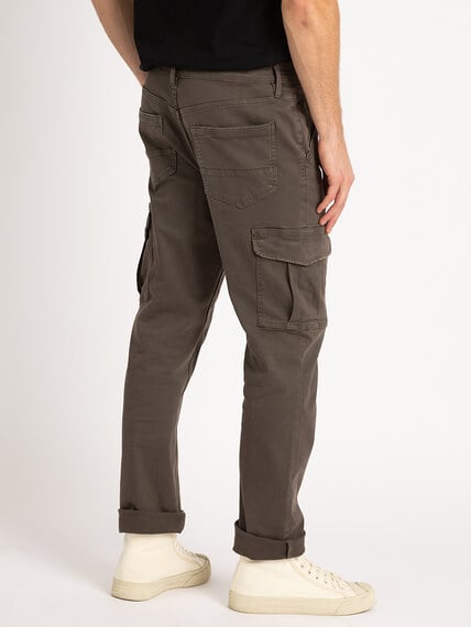 mens' slim straight army cargo pants Image 4