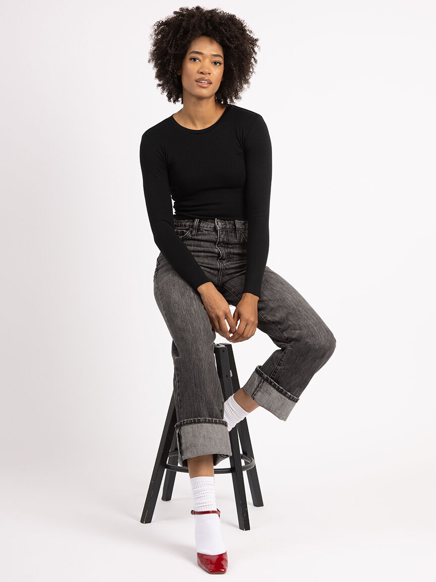 faye wide leg jean black Image 6