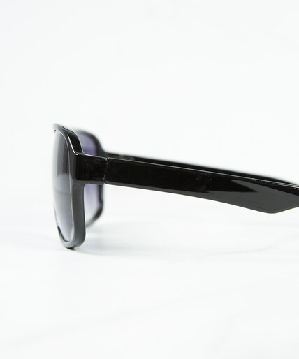 black plastic frame sunglasses Image 2