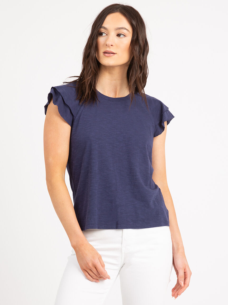 rae double flutter sleeve tee Image 1