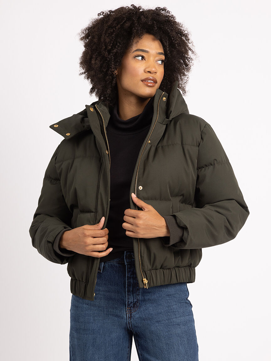 Bootlegger Alyeska Short Puffer Jacket Size XXL Dark Green Colour