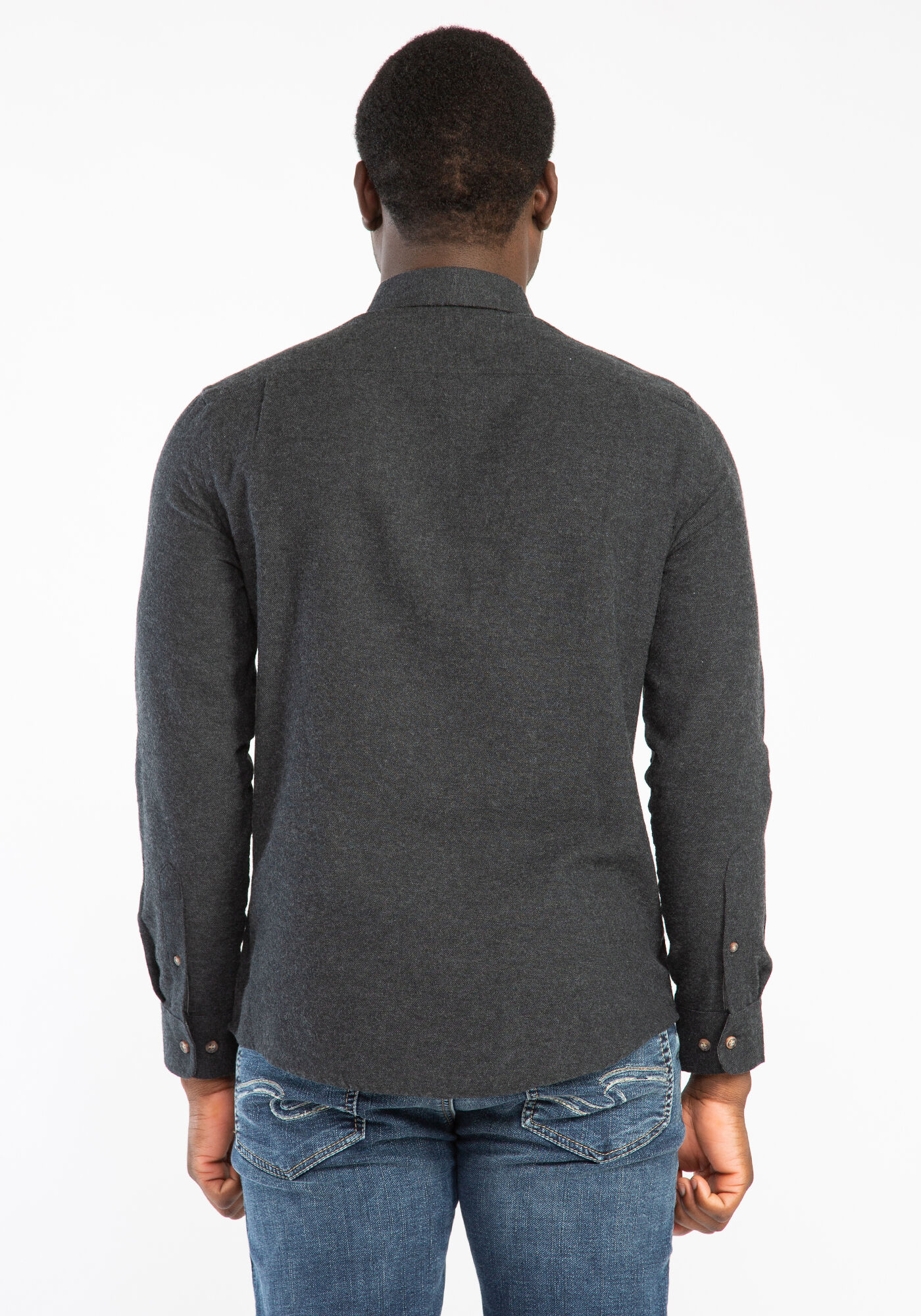 solid melange  flannel shirt Image 2