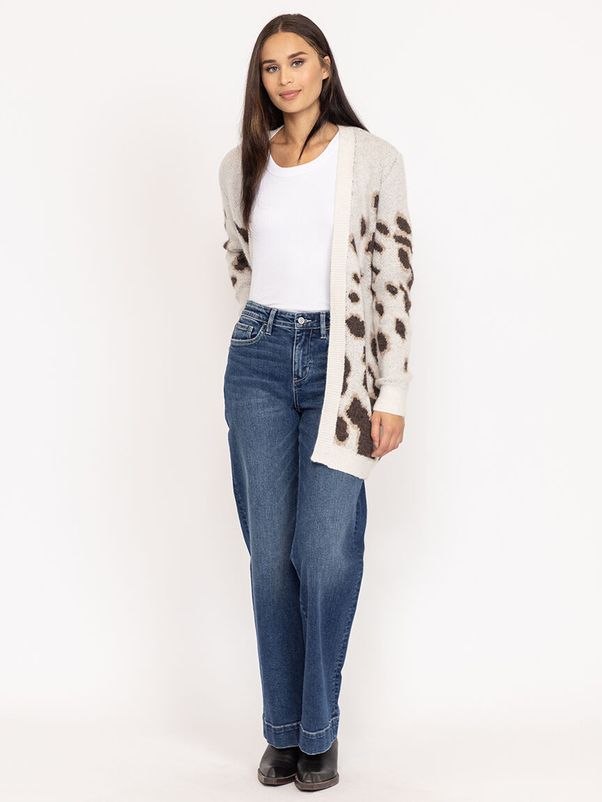animal print cardigan
