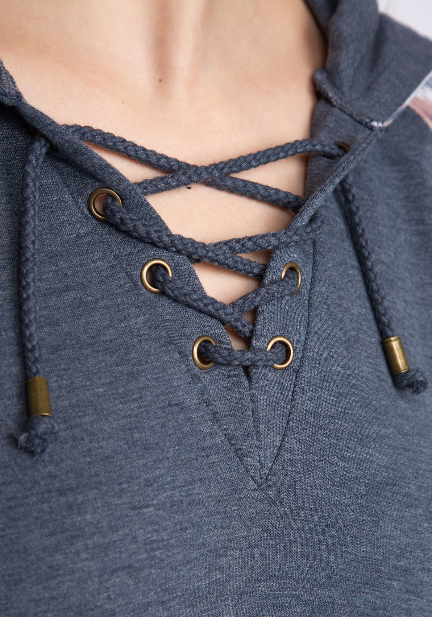 julien print lace up hoodie Image 5