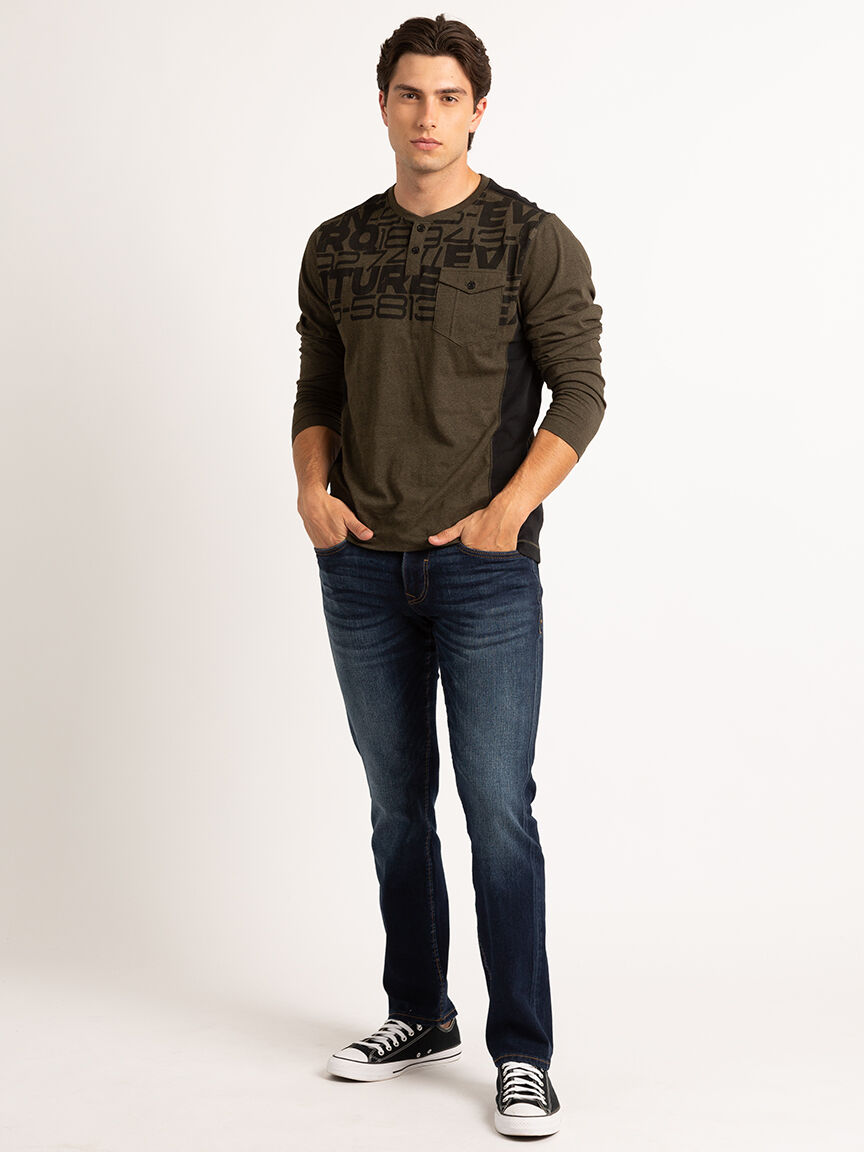 long sleeve henley shirt Image 3