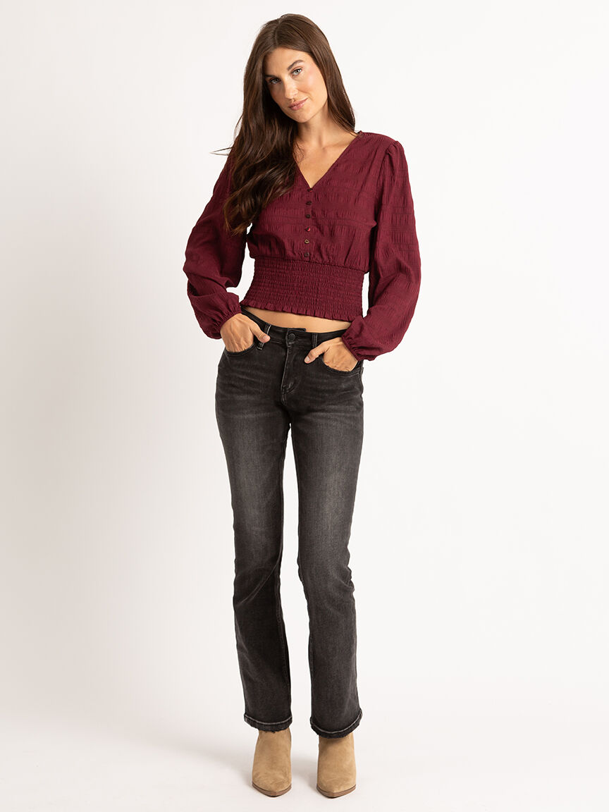 siera textured v-neck blouse Image 4