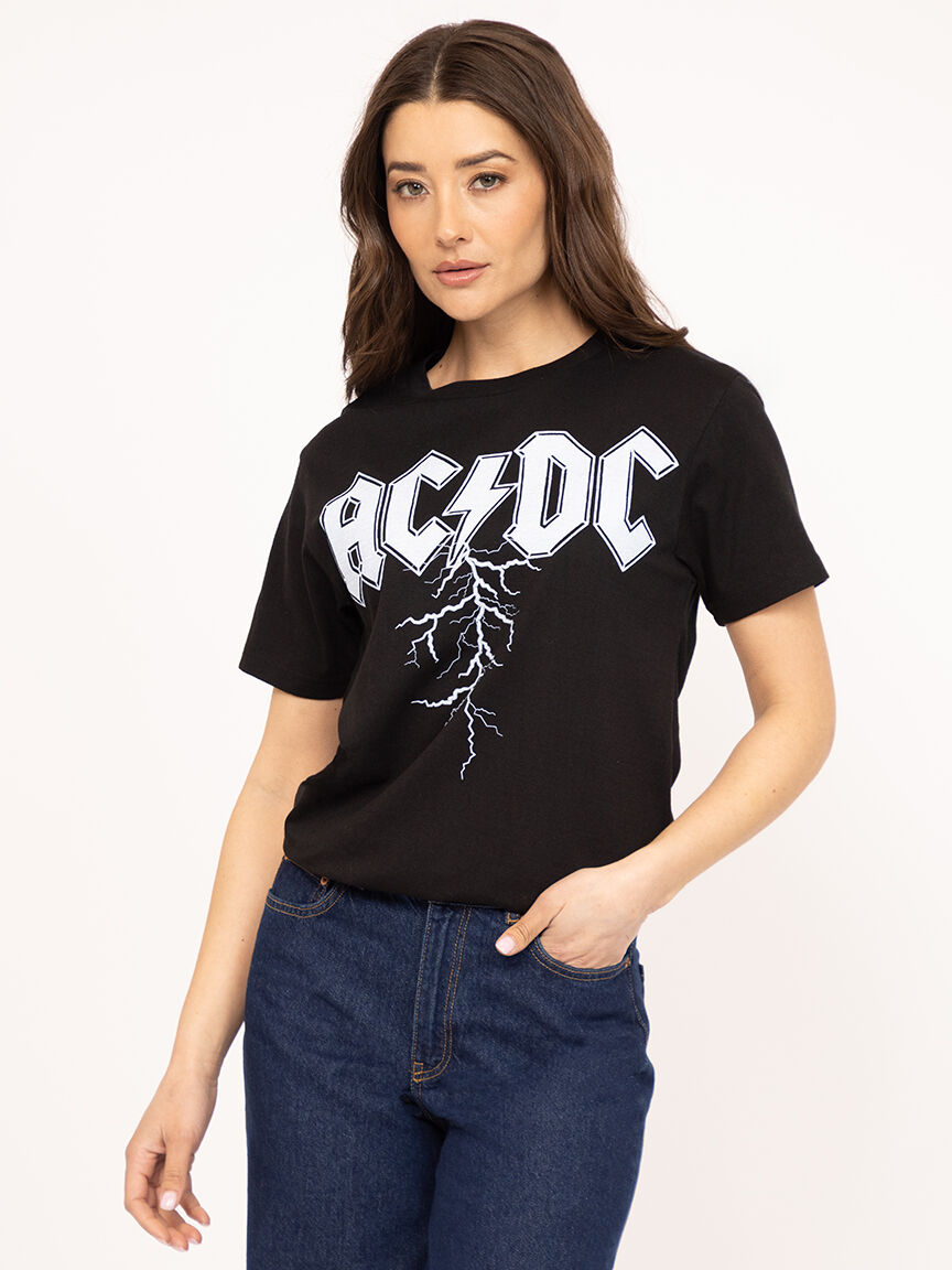 unisex acdc lightning graphic tee