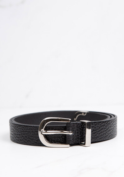 women's leather belt in textured italian leather women's leather belt in textured italian leather Image 1